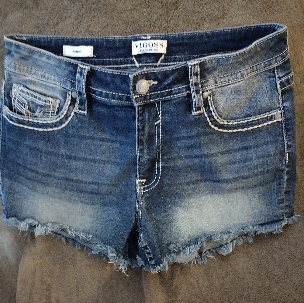 Vigoss Cut Off Jean Shorts American Flag